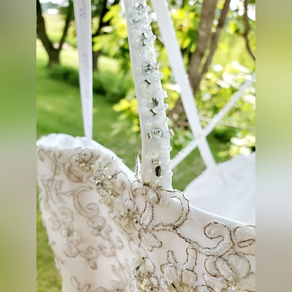 Moonlight Couture White Wedding Dress W/ Detachable Train, Size 16 - Picture 7 of 16